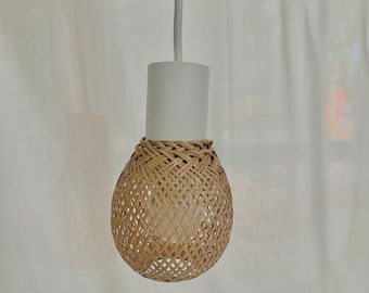 handmade bamboo pendant light: thai woven lampshade