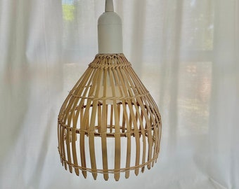 handmade bamboo pendant light: thai woven lampshade