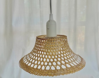 handmade bamboo pendant light: thai woven lampshade