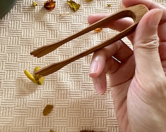 teak sugar tongs: thai wooden utensil