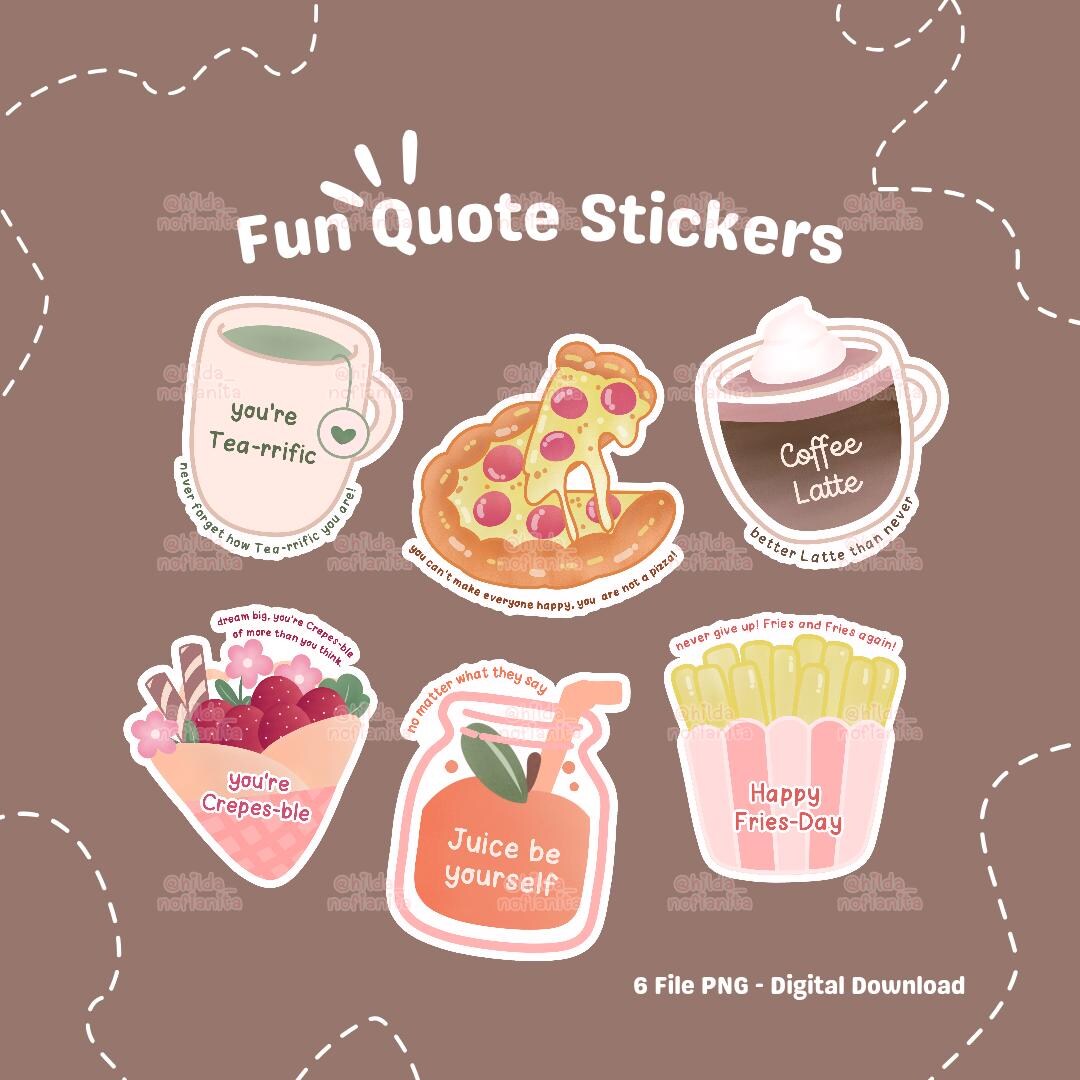 Quotes Digital Stickers | Fun Quotes Stickers | Planners Stickers | PNG ...