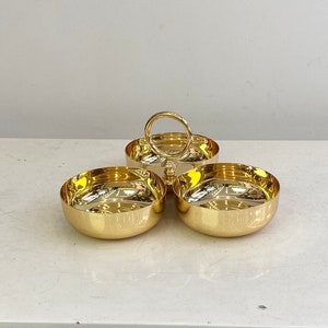 3 Compartment Cookie Holder decorated with lotus flowers
