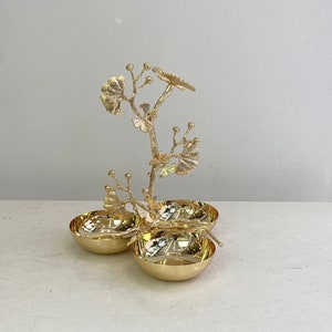 3 Compartment Cookie Holder decorated with lotus flowers