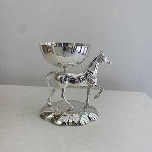 Silver plated horse sculpture, cookie holder, sugar bowl, flower pot, dessert buffet