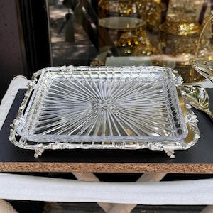 silver plated tray, cake, cookie, cookie, dessert and snack stand.