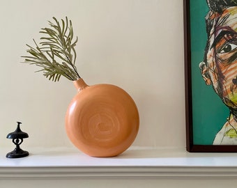 Ceramic Vase - Ceramic pot - Round sienna vase - Decorative vase
