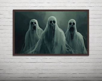 Halloween Frame TV Art, Ghost TV Art, Halloween Ghost Decor, Spooky Halloween, Spooky Art for TV, Art Digital Download
