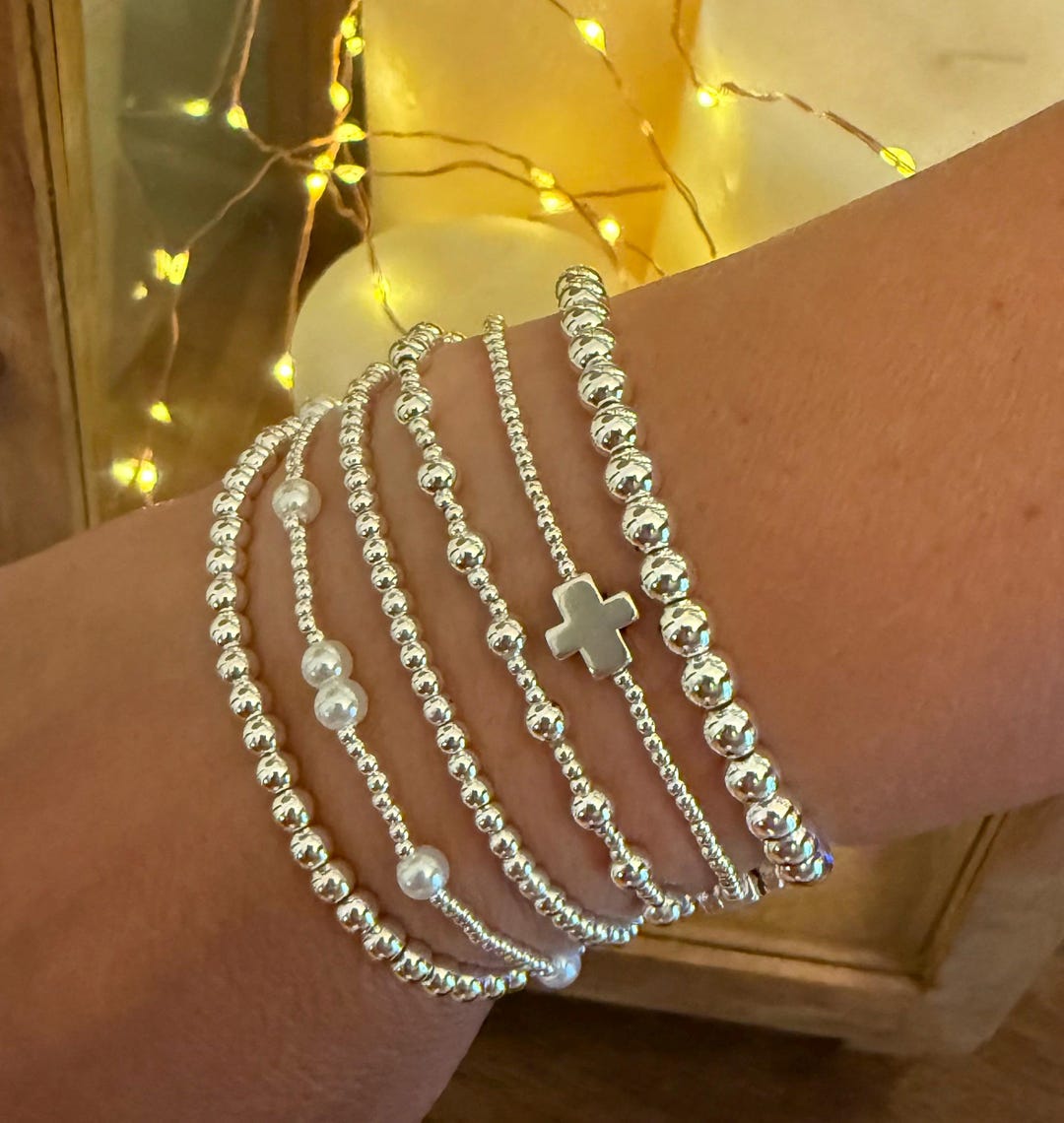 Your Every Day Bracelet Stack in Silver - Etsy