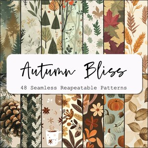 Herbst nahtloses all-over Druck digitales Papier Pack CottageCore rapportierbares Papier für Canva Photoshop Druck