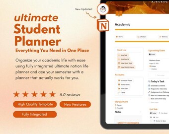 Notion Student Planner Template | Academic & Life Dashboard (Digital Download)