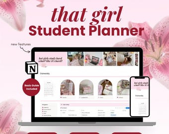 Notion 学生用プランナー ピンク プランナー テンプレート 美しい Notion テンプレート プランナー