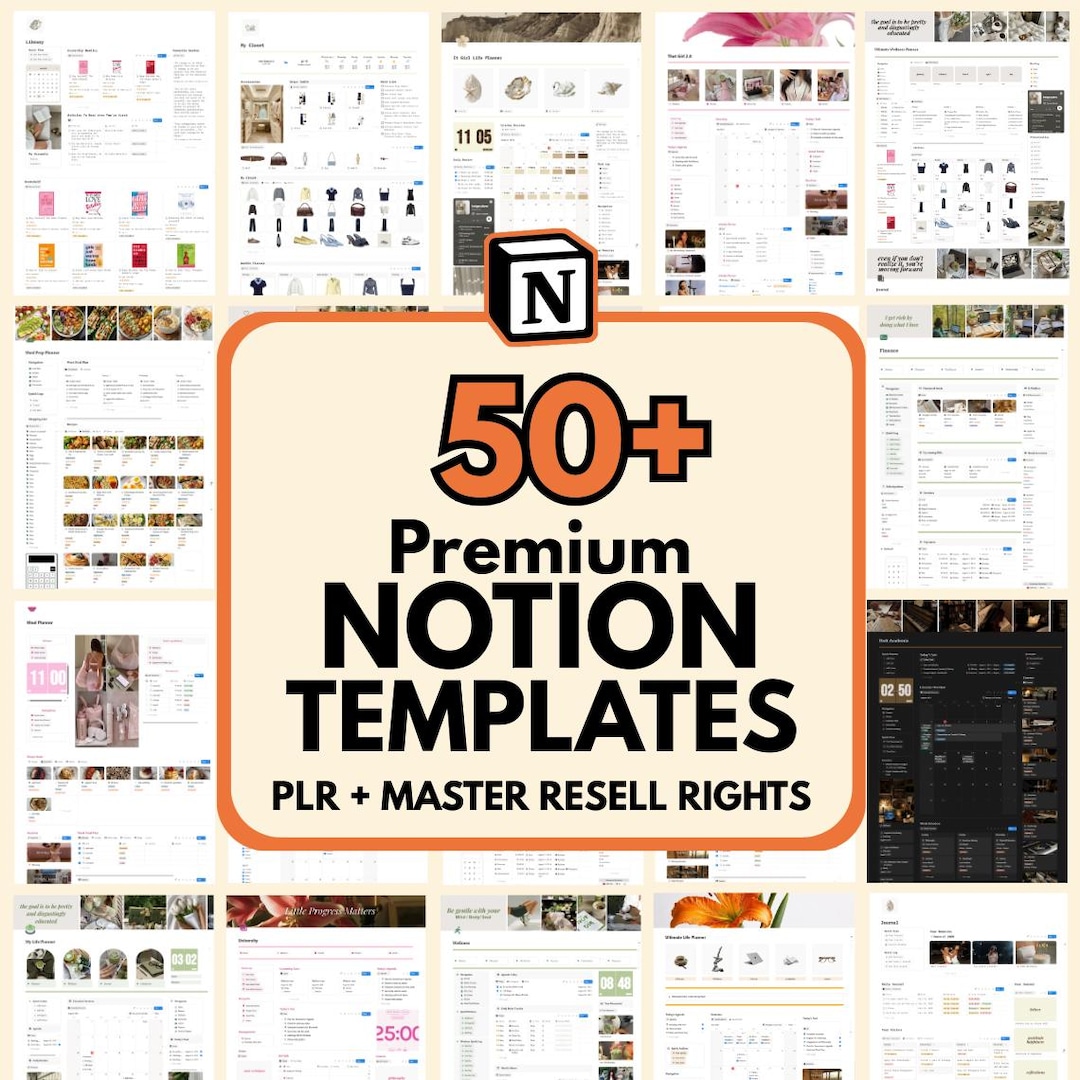 50 Notion Templates PLR Bundle Private Label Rights With Notion ...