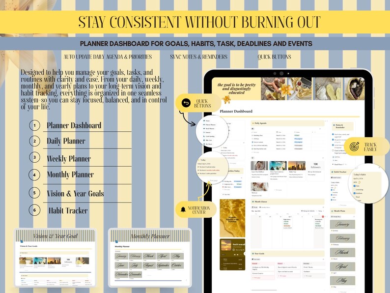 Notion Life Planner 2026 Template All in One Notion Student Planner ...