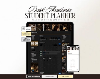 Notion d'agenda de vie étudiante, modèle de notion d'agenda étudiant, tableau de bord esthétique étudiant d'agenda universitaire