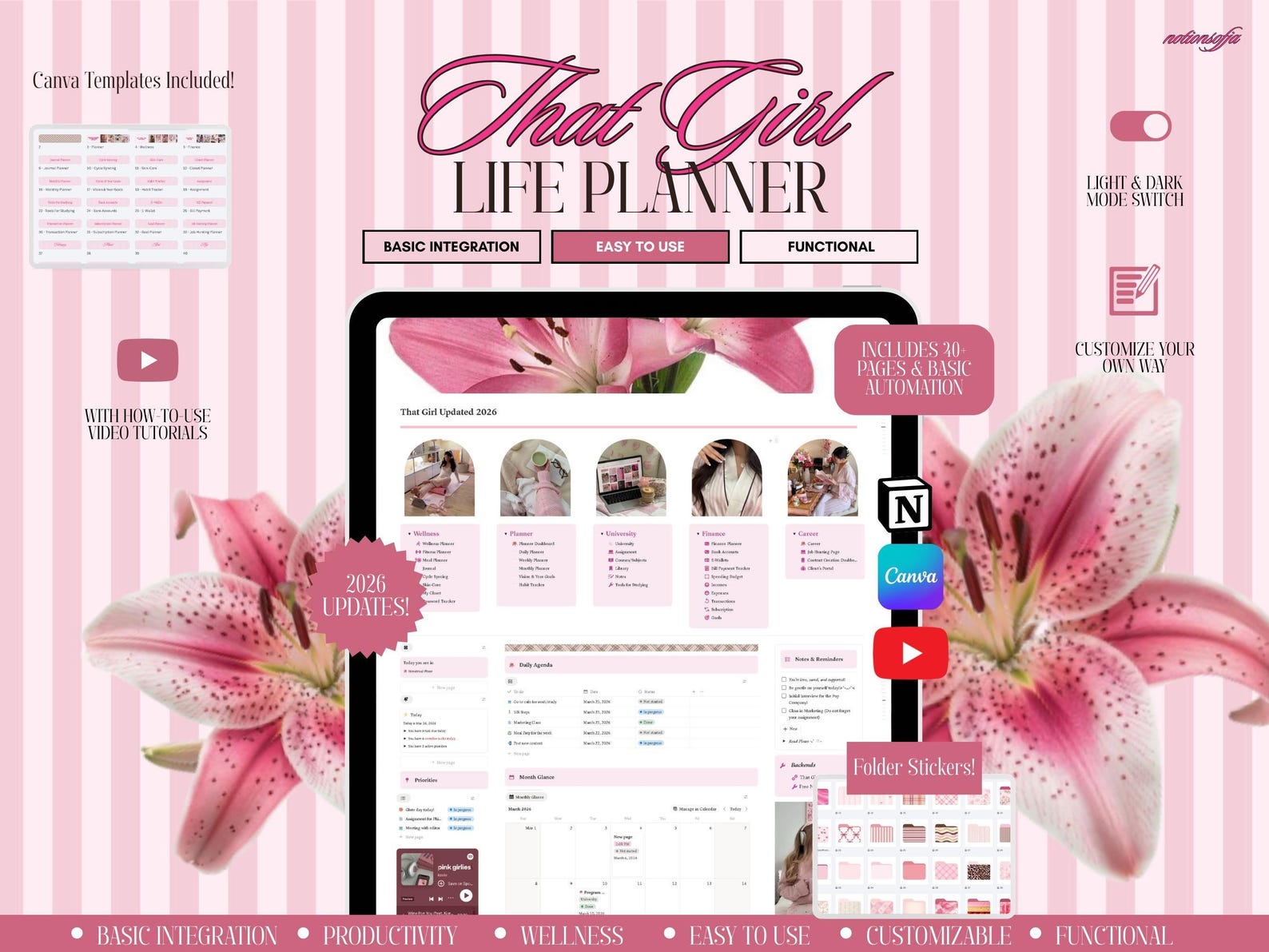 Notion Life Planner Template All in One Notion Second Brain Planner ...