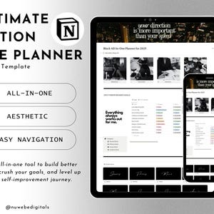 2025 Ultimate Notion Life Planner I Notion All-in-One Dashboard I Aesthetic Notion Planner