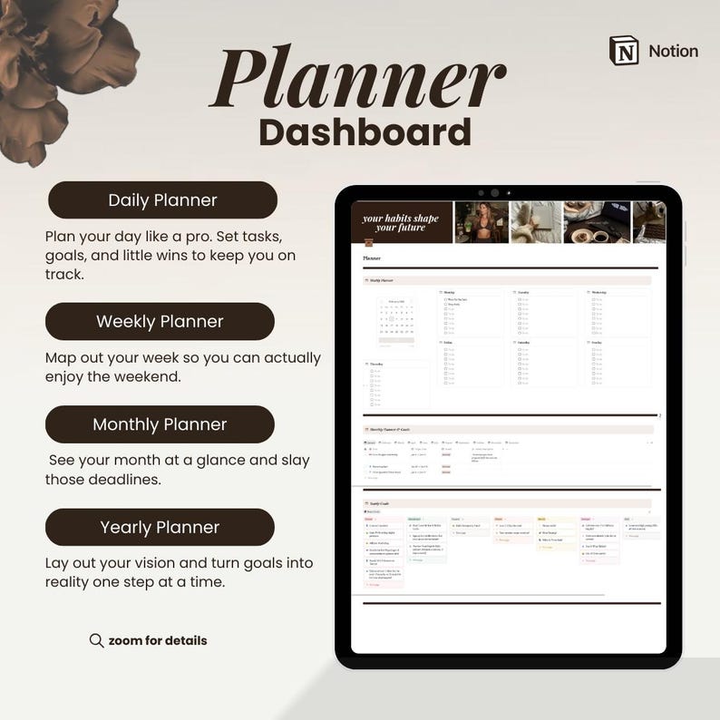 Life Planner Notion Template All-in-one Digital Planner for ...