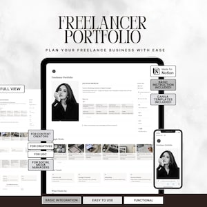 Virtual Assistant Digital Portfolio Notion Template Freelancer Portfolio for Content Creators Social Media Managers &  Freelance Business