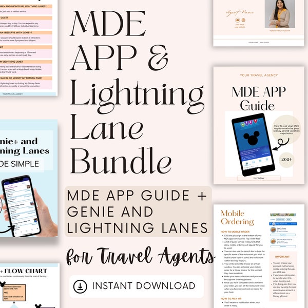 WDW MDE App and Genie+ Lightning Lane Bundle Template Guide for Travel Agents