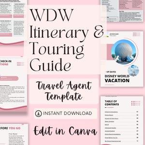 WDW Itinerary and Touring Guide Template for Travel Agents
