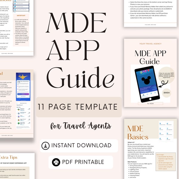 MDE App Guide & Template for Travel Agents