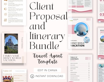 WDW Client Proposal and Itinerary Touring Guide Bundle Travel Agent Templates