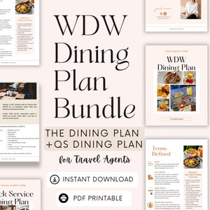 WDW Dining Plan Guide & Template Bundle