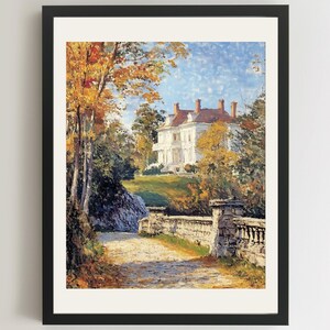 Bellevue Avenue Fall a Newport (c. 1905) / Stampa artistica su carta d'archivio opaca di cotone / Decorazione murale vintage del New England / Pronta per essere incorniciata