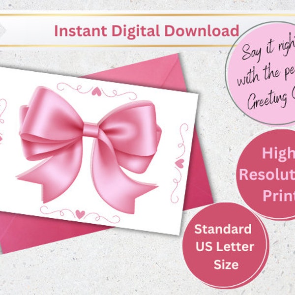 Greeting card for mum daughter sister gran niece aunt girl pink gold presents instant download printable greeting card thank you card