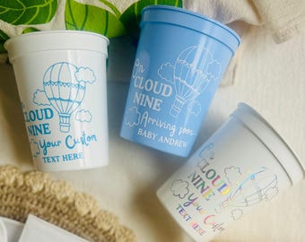 On Cloud Nine babyshowerbekers | We Are On Cloud Nine-thema | Cloud Nine aanpasbare bekers | Decoraties voor babyshowers | Heaven Sent Baby