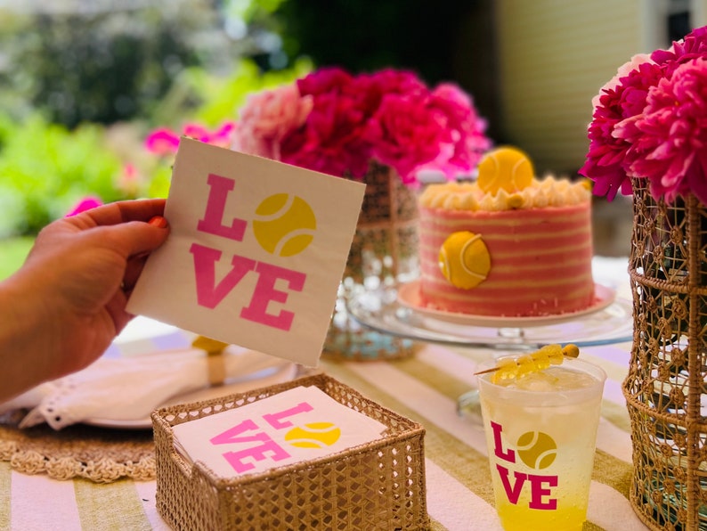 Sunshine Daisy Tennis Love Cocktail Napkins - Thumbnail 3