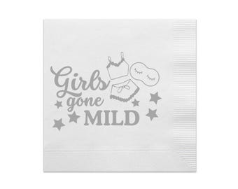 Girls Gone Mild Paper Cocktail Napkins | Girls Gone Mild Party Décor | PJ's And Prosecco Party Décor | Slumber Party | Spa Bachelorette