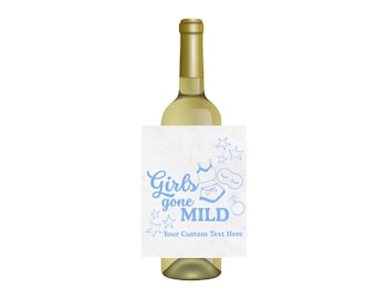 Girls Gone Mild Bachelorette Wine Labels - 4 Sizes | PJ's And Prosecco | Spa Bachelorette | Bachelorette Party Favor Sticker | Slumber Party