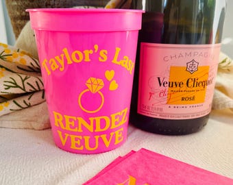 Derniers Rendez-vous Veuve Bachelorette Cups | Cadeaux et décoration Veuve Before Vows | Coupes de champagne | Tasse Bach personnalisée | Douche nuptiale au champagne