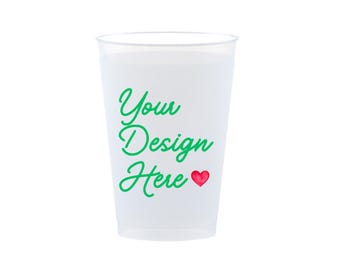 Custom 12oz Full Color Frost Flex Cups | Personalized Party Cups | Custom Logo Cups | Custom Wedding, Bachelorette, Birthday, Event Cups