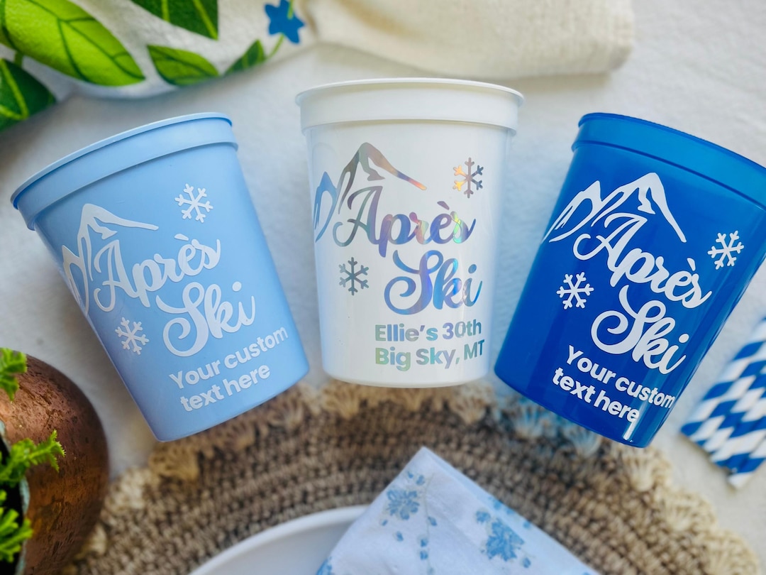 Après Ski Mountain Customizable Stadium Cups | Winter Ski Cups ...