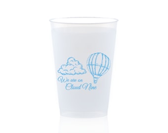 We Are On Cloud Nine Frosted Baby Shower 120z Drinking Cups | Cloud 9 Baby Shower | Blue Baby Shower | Heaven Sent | Boy Baby Shower