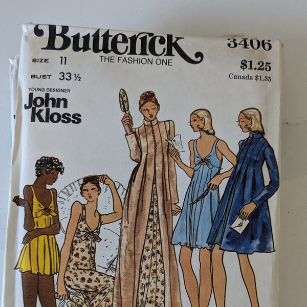 Butterick-Muster vom jungen Designer John Kloss 3305 / 3306. Größen Junior 11, Ungeöffnet und Ungeschnitten