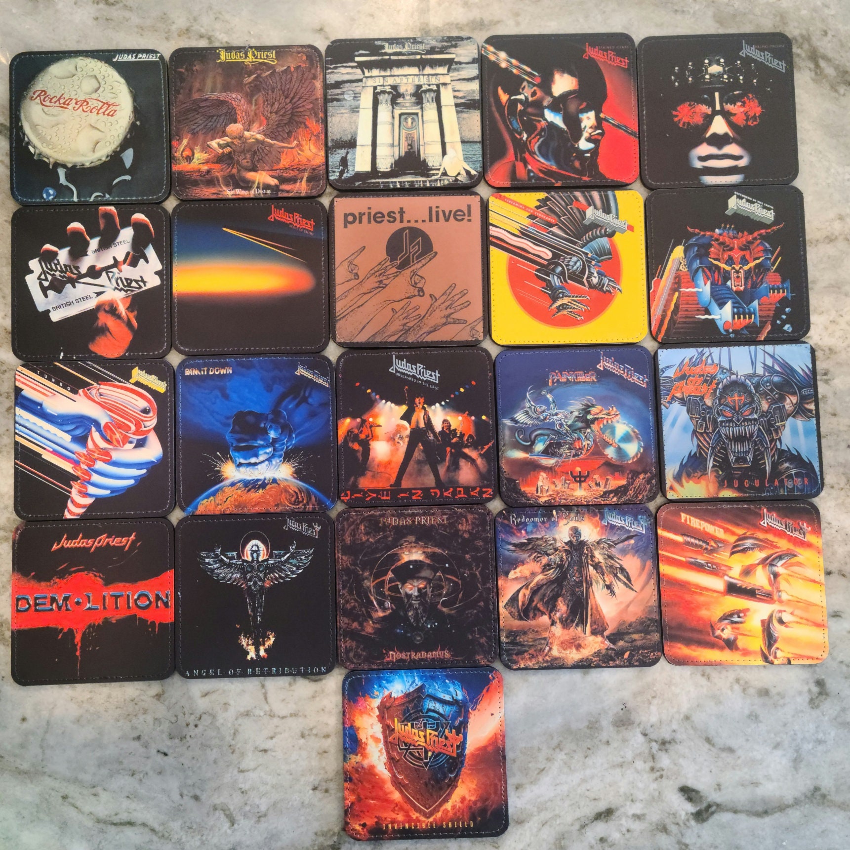 Judas Priest: Jugulator LEATHER Coaster 4 in X 4 in NEW - Etsy