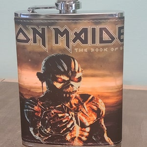 Iron Maiden: Book of Souls 8 oz flask custom made NEW
