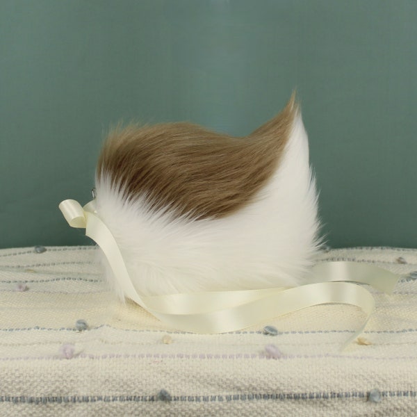 Light Brown and White Costume Bunny Tail