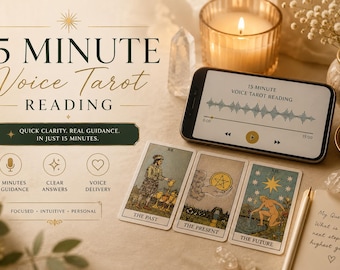 15 Minute Voice Tarot Reading | One Question Audio Guidance | MP3 | No AI