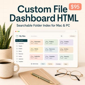 Custom Folder Index HTML | Offline Searchable File Dashboard for Mac | 3-Day Delivery image 5