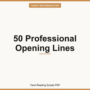 Tarot Lese pdf pdf | 50 öffnende Zeilen & Karte-für-Karte Phrasierung für neue Leser | 10-Kapitel-Handbuch Bild 7