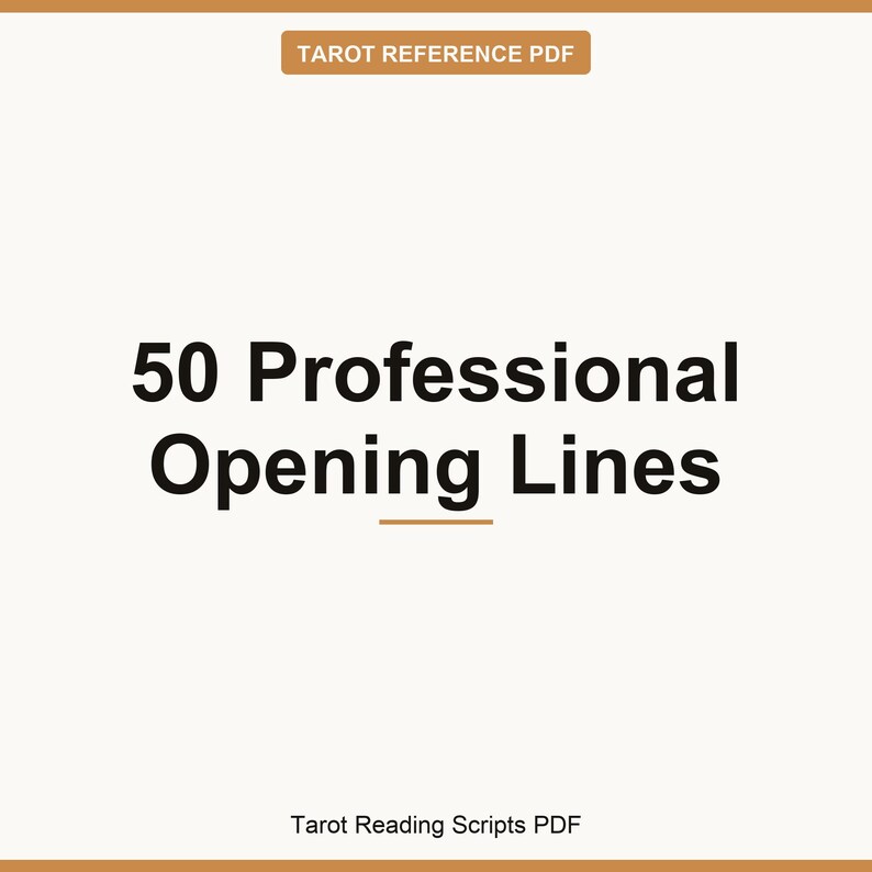 Tarot Lese pdf pdf | 50 öffnende Zeilen & Karte-für-Karte Phrasierung für neue Leser | 10-Kapitel-Handbuch Bild 7