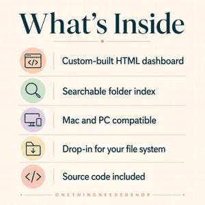 Custom Folder Index HTML | Offline Searchable File Dashboard for Mac | 3-Day Delivery image 4