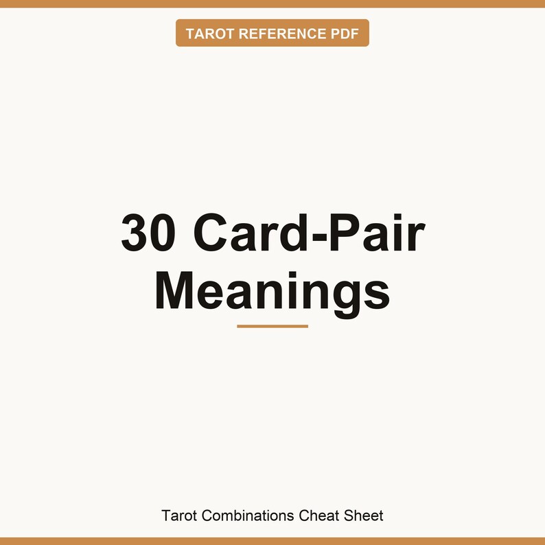 Tarot Combinations Cheat Sheet PDF | 30 Card-Pair Meanings + Spread Guide | Printable image 7