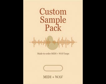 カスタムオリジナルサンプルパック | ループ30種類 + MIDIファイル10種類（ロイヤリティフリー） | 48時間以内にお届け