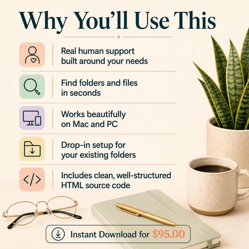 Custom Folder Index HTML | Offline Searchable File Dashboard for Mac | 3-Day Delivery image 6