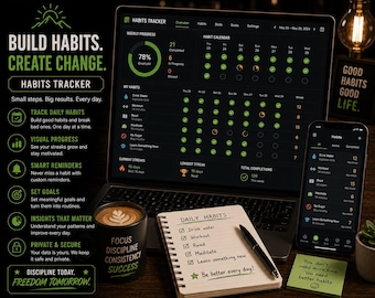 Habits Tracker Notion Template | Weekly Habit Tracking | Daily Routine Goals | Instant Download